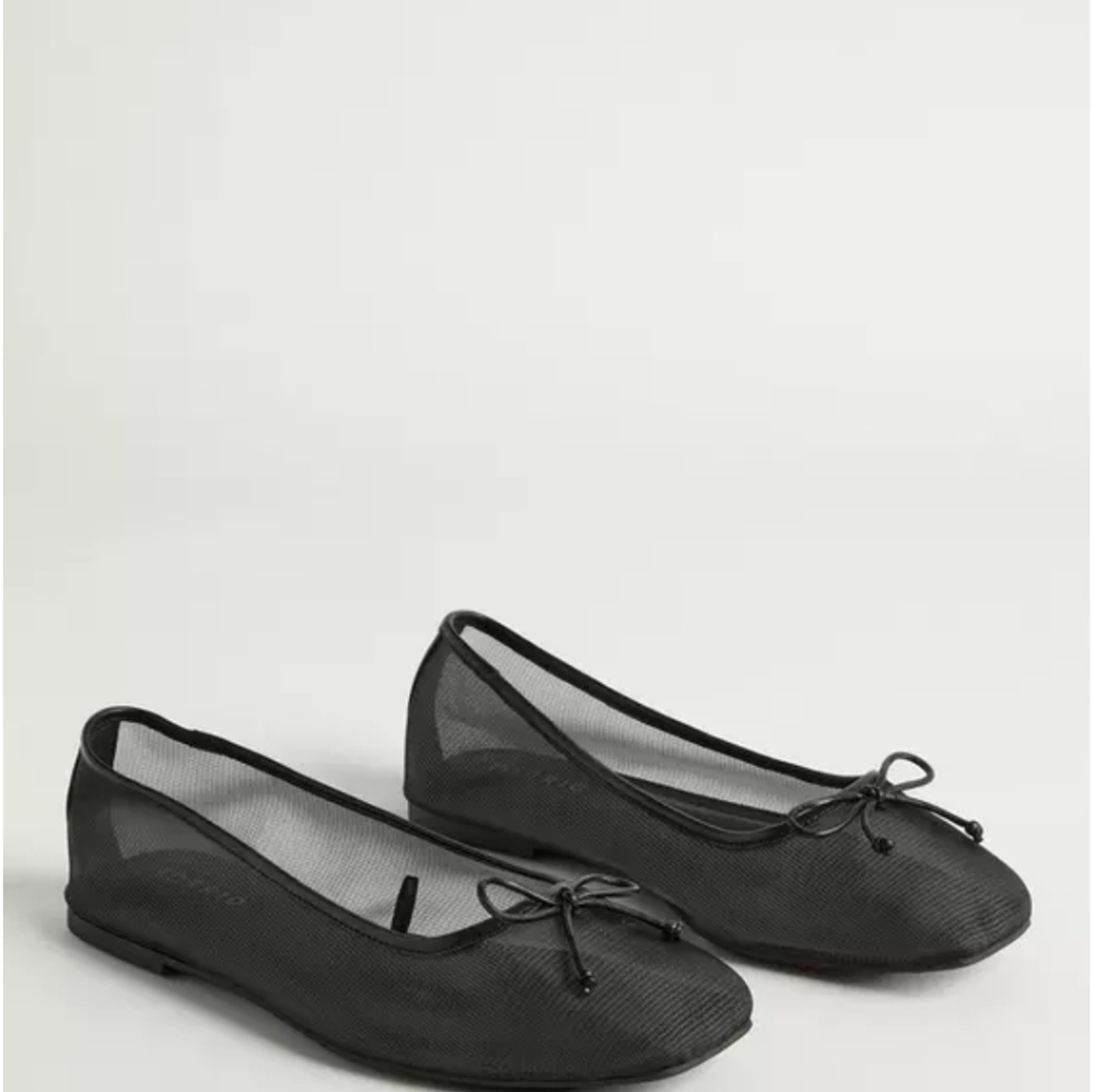 torrid Black Mesh Ballet Flats with Bow, fits like 8.5 wide